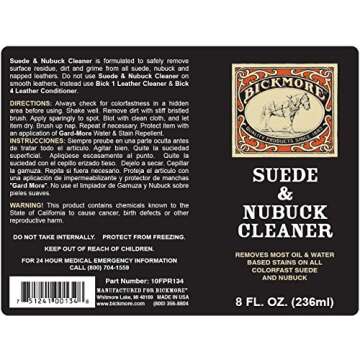 Bickmore Suede & Nubuck Cleaner - Remove Water Dirt Oil Stains From Shoes Boots Purses Handbags & Mo...