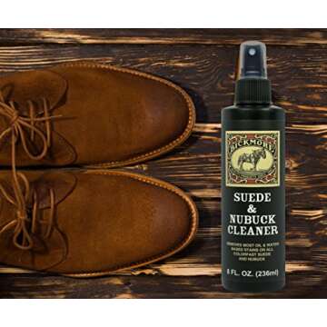Bickmore Suede & Nubuck Cleaner - Remove Water Dirt Oil Stains From Shoes Boots Purses Handbags & More 8 fl oz