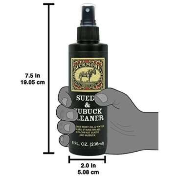 Bickmore Suede & Nubuck Cleaner - Remove Water Dirt Oil Stains From Shoes Boots Purses Handbags & More 8 fl oz
