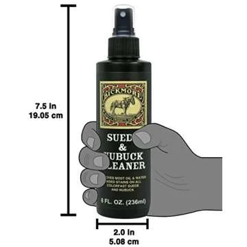 Bickmore Suede & Nubuck Cleaner - Remove Water Dirt Oil Stains From Shoes Boots Purses Handbags & More 8 fl oz