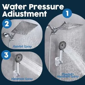 Shower Head,8”Rain Shower Head with Handheld Spray Combo with 11'' Angle Adjustable Extension Arm/...