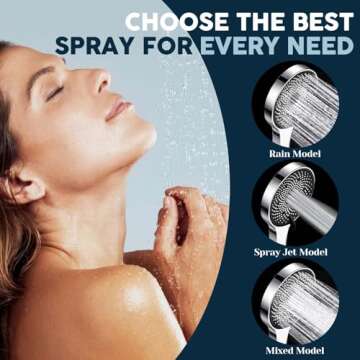 Shower Head,8”Rain Shower Head with Handheld Spray Combo with 11'' Angle Adjustable Extension Arm/Flow Regulator/Shower System,High Pressure Rainfall Shower Head Bathroom,Chrome
