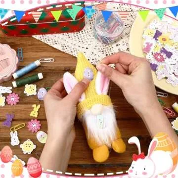 JUNEBRUSHS 260Pcs Easter Wooden Buttons 2 Holes Flowers Butterflies Crosses Chicks Carrots Bunny Wood Sewing Buttons for Easter Decorative DIY Sewing Crafts Handmade Projects