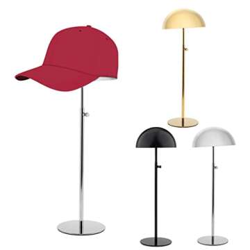 Llazsybz Adjustable Metal Hat Cap Holder Stand Display Drying Storage Rack, Black
