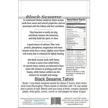 Organic Black Sesame Seeds - Nutrient-Rich 2-Pack, 12oz Each