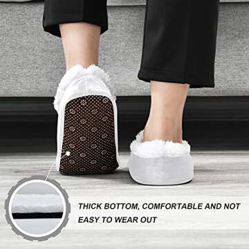 Naanle Unicorn Pug Dog Women's Memory Foam Comfy Warm Home Slippers with Anti-Slip Sole