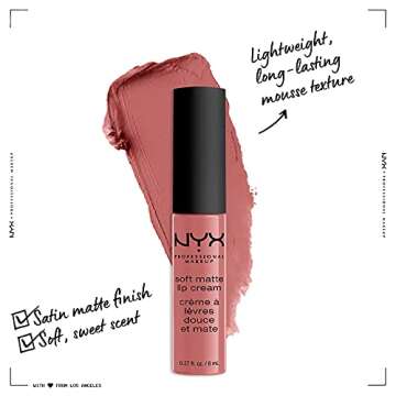 NYX PROFESSIONAL MAKEUP Soft Matte Lip Cream, Lightweight Liquid Lipstick - Shanghai (Warm Midtone N...
