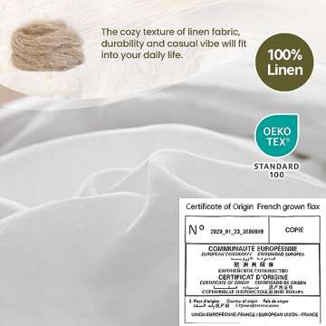 Simple&Opulence 100% Washed Linen Duvet Cover, 2 Pieces Natural Flax French Country Bedding Set, Breathable Farmhouse Comforter Cover with Coconut Button Closure(Twin,Grey)