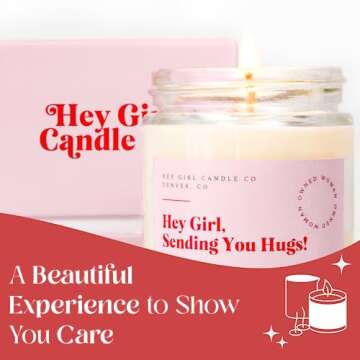Hug in a Jar - Thoughtful Gift Candle for Women, Sweet Fig & Grapefruit Scent, Long-Lasting Soy Wax Candle with Aromatherapy, Perfect for Birthdays, Sympathy, and Relaxation