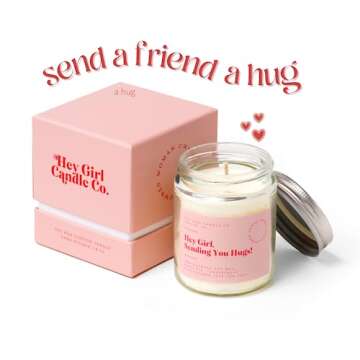 Hug in a Jar - Thoughtful Gift Candle for Women, Sweet Fig & Grapefruit Scent, Long-Lasting Soy Wax Candle with Aromatherapy, Perfect for Birthdays, Sympathy, and Relaxation