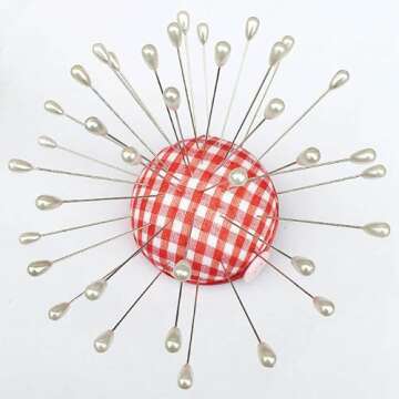 Zlongron 100 Pieces Hijab pins, Long Teardrop Pearl Head pins, Boutonniere pins, Buttonhole pins, can Also be Used for Jewelry Making Sewing Wedding Floral Decorations and DIY Crafts