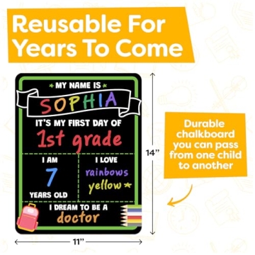 First Last Day School Sign with Liquid Chalk Markers 14x11