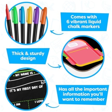 First Last Day School Sign with Liquid Chalk Markers 14x11