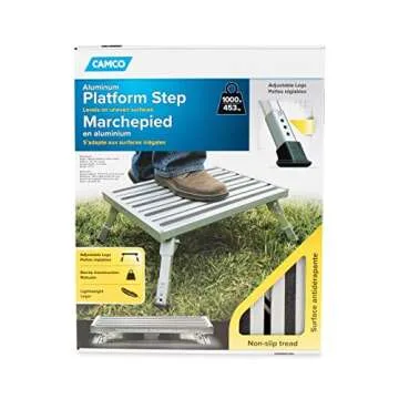 Camco Adjustable Height RV Step Stool with Non-Slip Feet