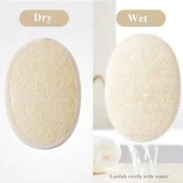 [Pack of 6] Loofah Sponge Pads Natural Organic Bath Luffa Sponges Pads Natural Bath Shower Loofah Body Scrubber Sponges for Exfoliating Your Skin, with Adhesive Hook