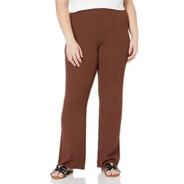 The Drop Women's Ellison Rib Flare Leg Sweater Pant Chocolate S
