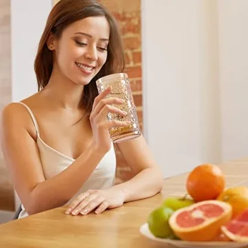 abrwyy Vintage Amber Drinking Glassware Set - 4 Highball Cups