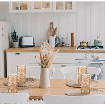 abrwyy Vintage Amber Drinking Glassware Set - 4 Highball Cups