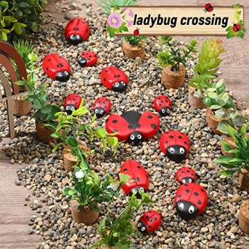 Gerrii Ladybug Garden Stones 18 Pcs Outdoor Decor