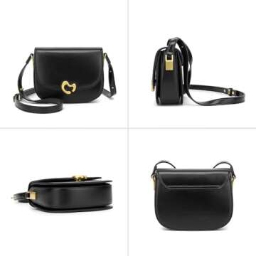 Elegant Scarleton Women's Satchel Handbag in Glossy Black