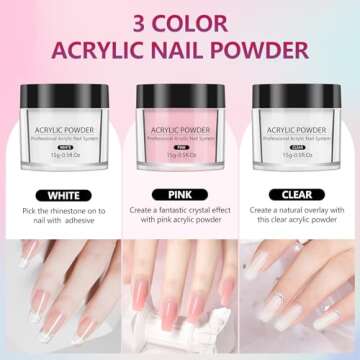 LIONVISON Practice Hand for Acrylic Nails,Flexible Nail Practice Hands Fingers with Acrylic Nail Kit,Fake Nail Mannequin Hand Acrylic Powder Brush Nail Art Decoration Tools for Professional Beginners