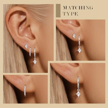 3 Pairs Sterling Silver Hoop Earrings - Elegant & Hypoallergenic