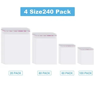 Geyoga Clear Plastic Cello Bags 240 Pieces Self Sealing