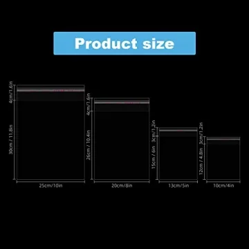 Geyoga Clear Plastic Cello Bags 240 Pieces Self Sealing