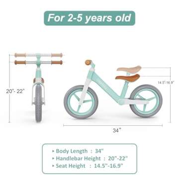Umatoll Toddler Balance Bike for Age 2-5 - Lightweight & Safe