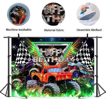 Newsely Truck Backdrop for Birthday and Photography Decor