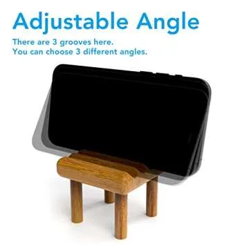 belinkon Cute Mini Chair Phone Holder, Fully Assembled Wooden Desktop Stand, Compatible with Smartphone, Kindle, Pad, Switch, Tablet, E-Readers, All Phones - 1 Pack
