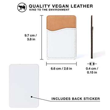 RYTOO Sublimation Blanks Phone Wallet - PU Leather Card Holder for Back of Phone Stick on iPhone And...
