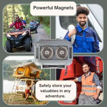 Hide a Key Outside with our Grey Magnetic Box, Our Waterproof Air-Tight Magnetic Key Box for Under Car Stays Secure with 2 Strong Neodymium Magnets