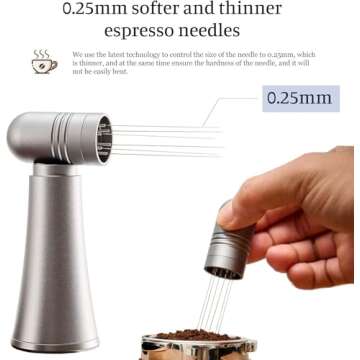 IKAPE WDT Tools, Espresso Stirrer Distribution Tool for Barista, 0.25MM 6 Needles Espresso Coffee St...