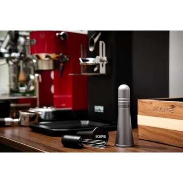 IKAPE WDT Tools, Espresso Stirrer Distribution Tool for Barista, 0.25MM 6 Needles Espresso Coffee Stirrer with Stand and Extra 6 Needles (Silver)