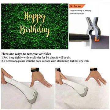 Avezano Green Leaves Birthday Backdrop for Celebration