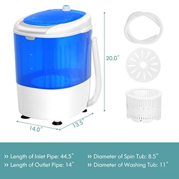 Portable Mini Washing Machine - 5.5 lbs Capacity