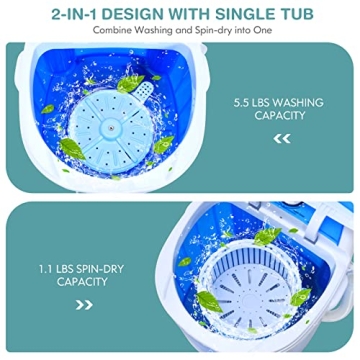 Portable Mini Washing Machine - 5.5 lbs Capacity
