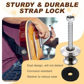 Feekoon Guitar Strap Button for All Guitars - 360° Lock