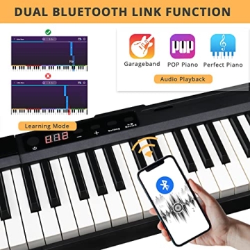 GLARRY 88 Key Digital Piano with Bluetooth and MIDI Functionality