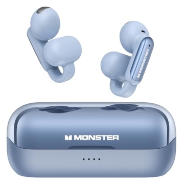 Monster Open AC601 Bluetooth Earbuds - Comfortable Clip-On Wireless Earbuds with Bluetooth 5.4, 32H ...