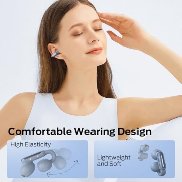 Monster Open AC601 Bluetooth Earbuds - Comfortable Clip-On Wireless Earbuds with Bluetooth 5.4, 32H Playtime Earbuds with ENC Clear Talk, IPX5 Waterproof & Touch Control Headphones (Blue)