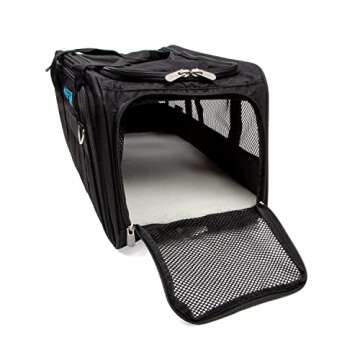 Sherpa Expandable Travel Pet Carrier, Airline Approved & Guaranteed On Board - Black, Medium