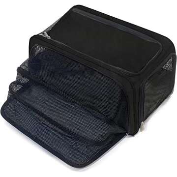 Sherpa Expandable Travel Pet Carrier, Airline Approved & Guaranteed On Board - Black, Medium