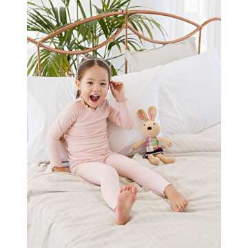 VAENAIT BABY Infant Toddler Kids Long Sleeve Modal Sleepwear Pajamas 2pcs Set Shirring Peach XXS