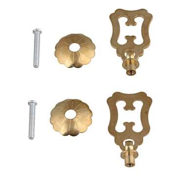 RDEXP Vintage Brass Pull Handle Set for Jewelry Box & Furniture