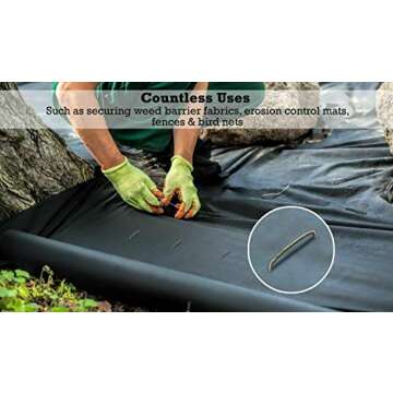 Sandbaggy 8 Inch Landscape Staples - Heavy Duty & Durable