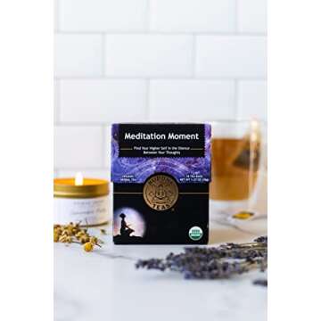 Buddha Teas - Organic Meditation Moment Tea - Herbal Tea - For Health & Wellbeing - With Antioxidants & Minerals - Clean Ingredients - Caffeine Free - OU Kosher & Non-GMO - 18 Tea Bags (Pack of 1)