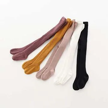 CECORC Baby Leggings, Tights for girls, Toddler, Infant,12-18 months, 18-24 months (1-2 years, 5 pack (black+white+lightpink+ginger+darkpink))