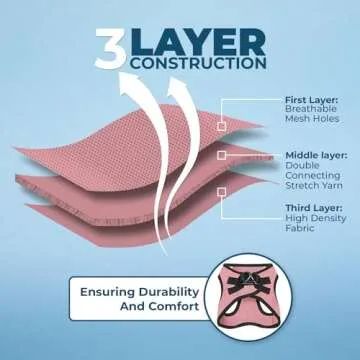 Voyager Step-in Air Dog Harness - All Weather Mesh, Reflective, No Pull Harness for Small, Medium Dogs, Cats - Secure with Hook & Loop Fastener, Buckle, Double D-Rings - Pink/Black Trim, S